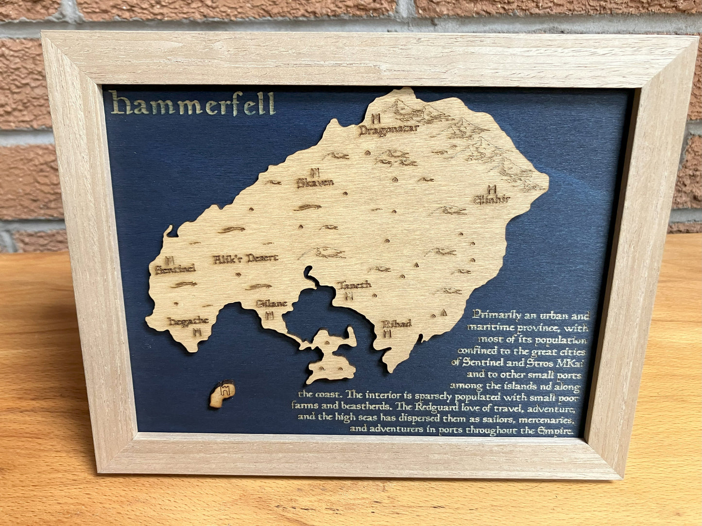 Hammerfell - Tamriel - Elder Scrolls 3D Relief Map Wooden Art Picture
