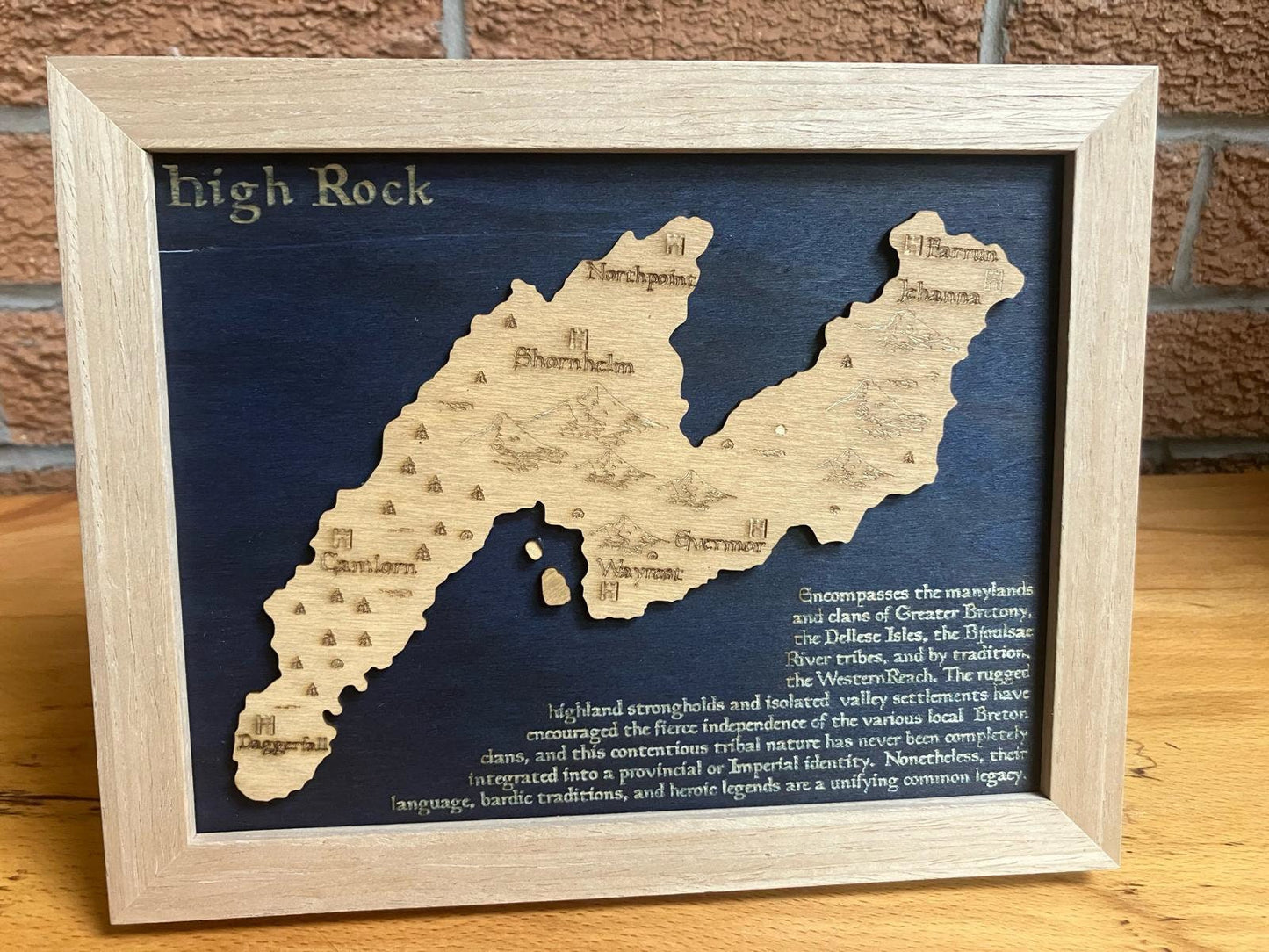 High Rock - Tamriel - Elder Scrolls 3D Relief Map Wooden Art Picture