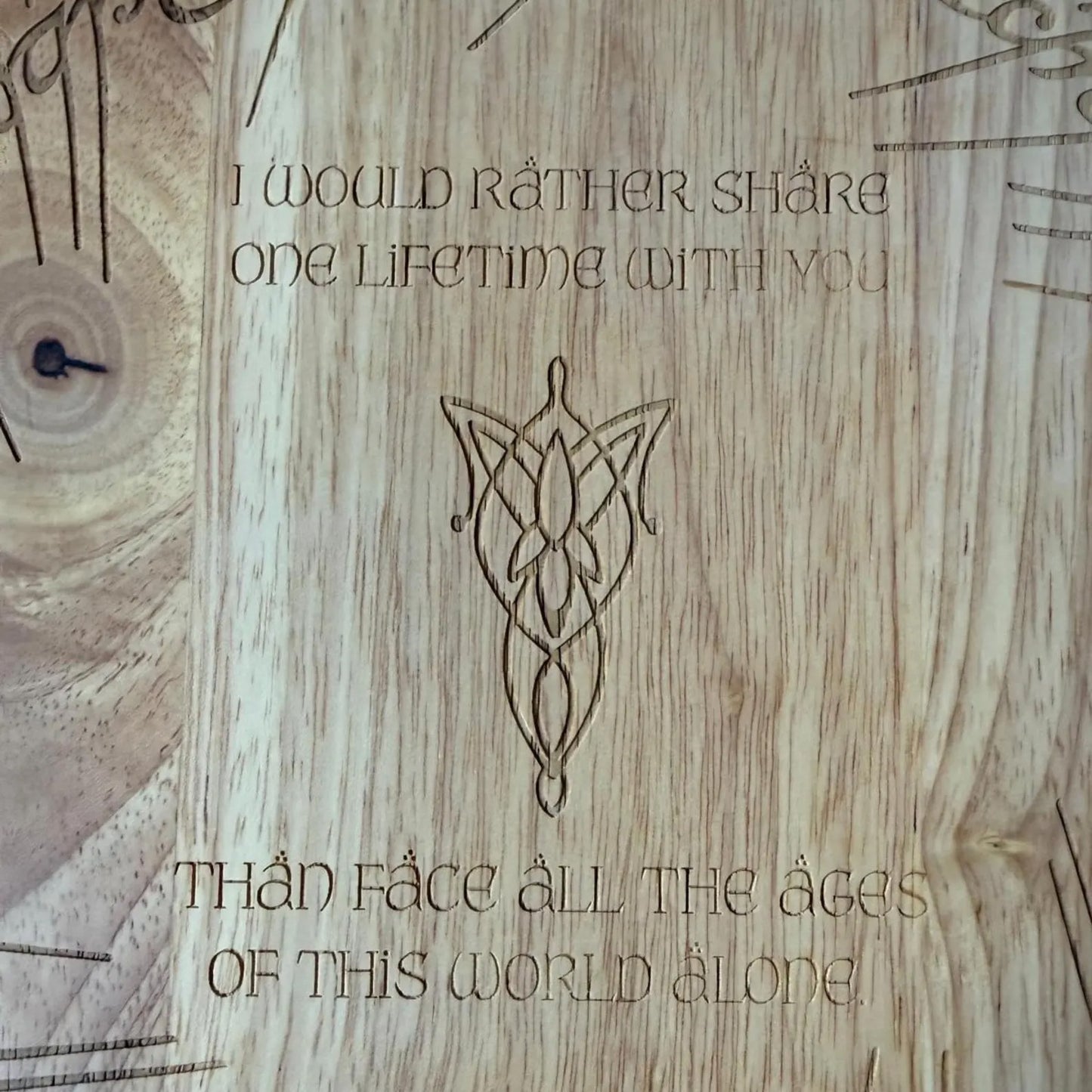 Lord of the Rings inspired Evenstar Round Chopping Board.