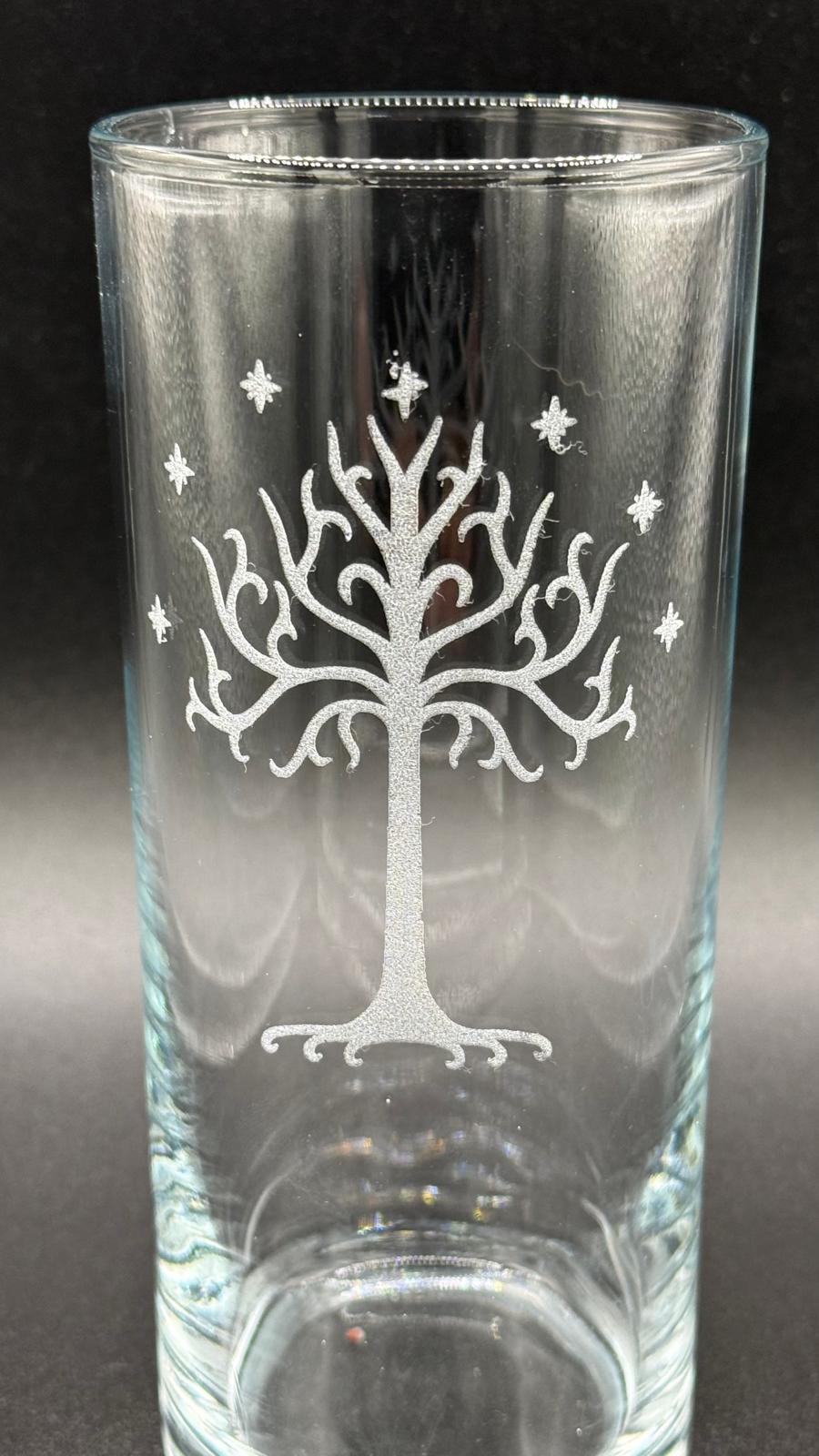 White Tree of Gondor - Lord of the Rings- Engraved Highball Glass