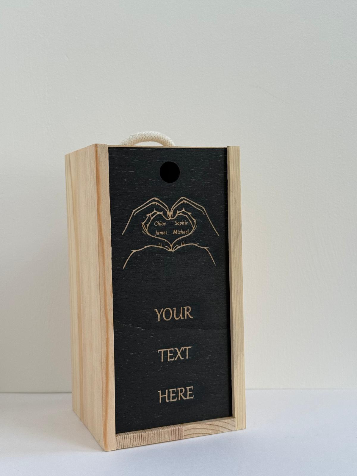 Personalised - Fathers Day - Hand Heart - Engraved Pint Glass - Presentation Box