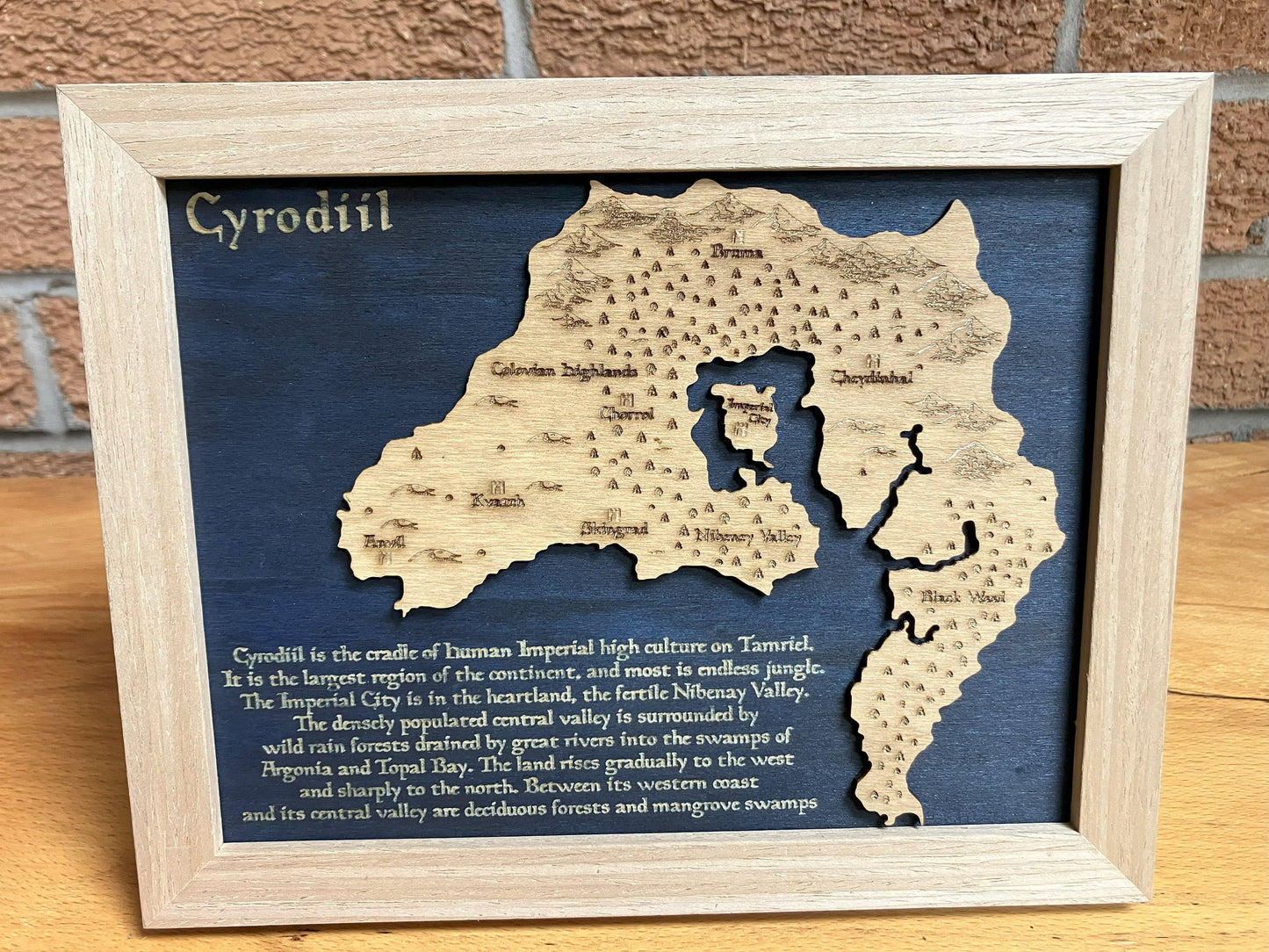 Cyrodiil - Tamriel - Elder Scrolls 3D Relief Map Wooden Art Picture