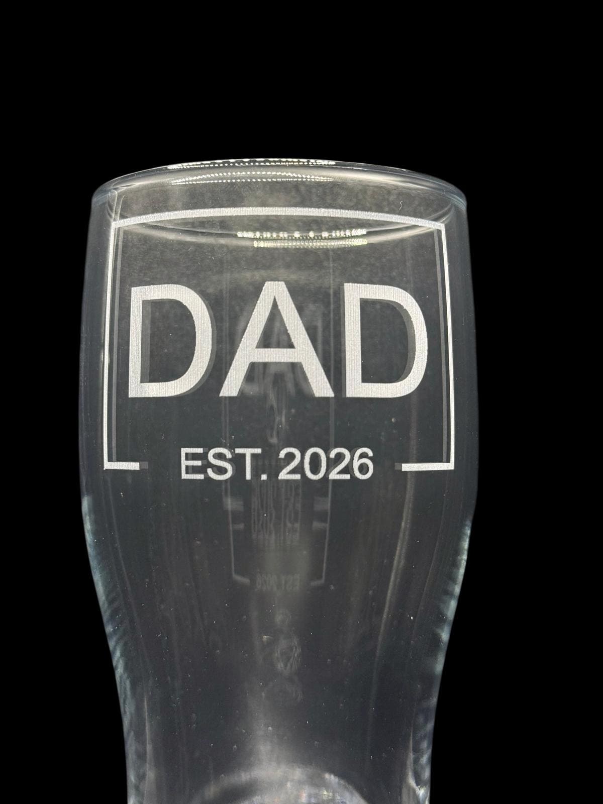 Dad Est Date Engraved Pint Glass, Personalised