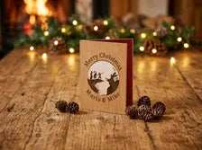 3 Brothers Christmas Card - Wooden Engraved Card - Magical Keepsake Gift