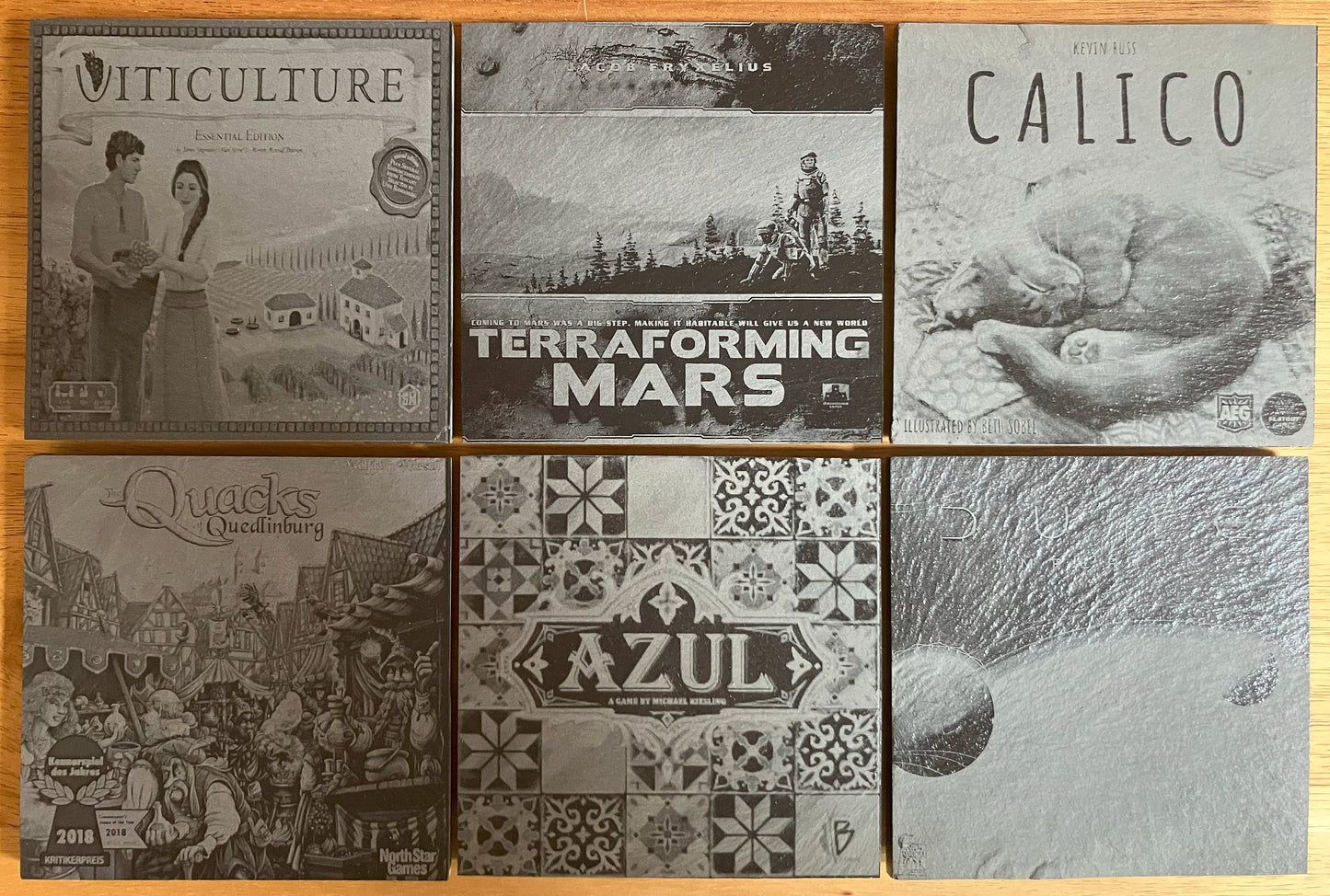 Boardgame inspired slate coasters, Any Game you choose
