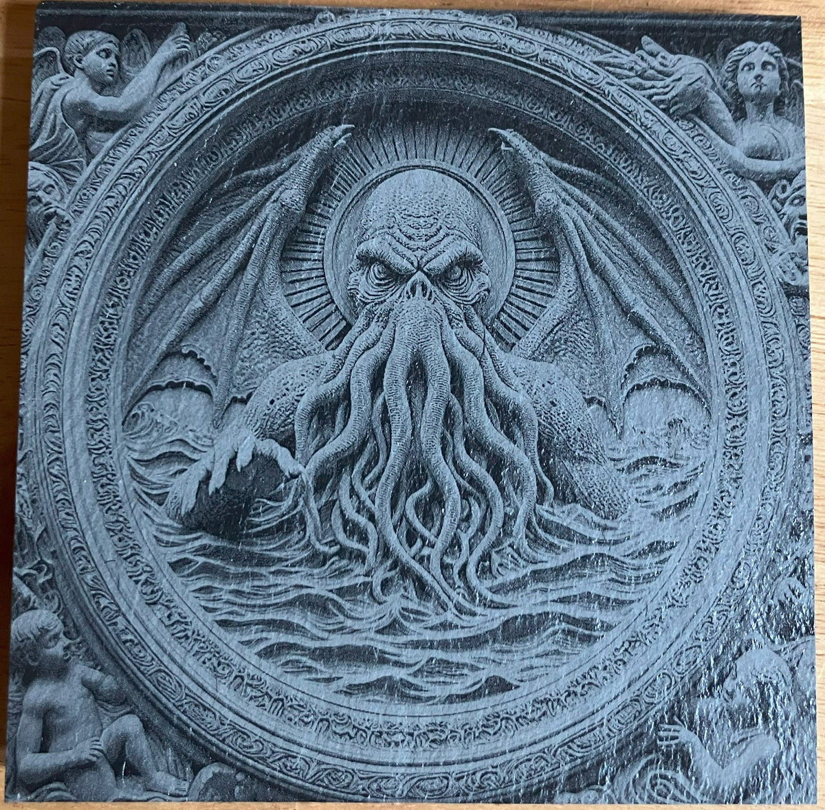 Cthulhu 3D Effect Slate Coaster, another view