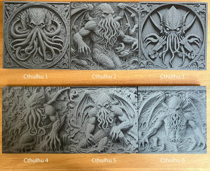 Cthulhu 3D Effect Slate Coaster, another view