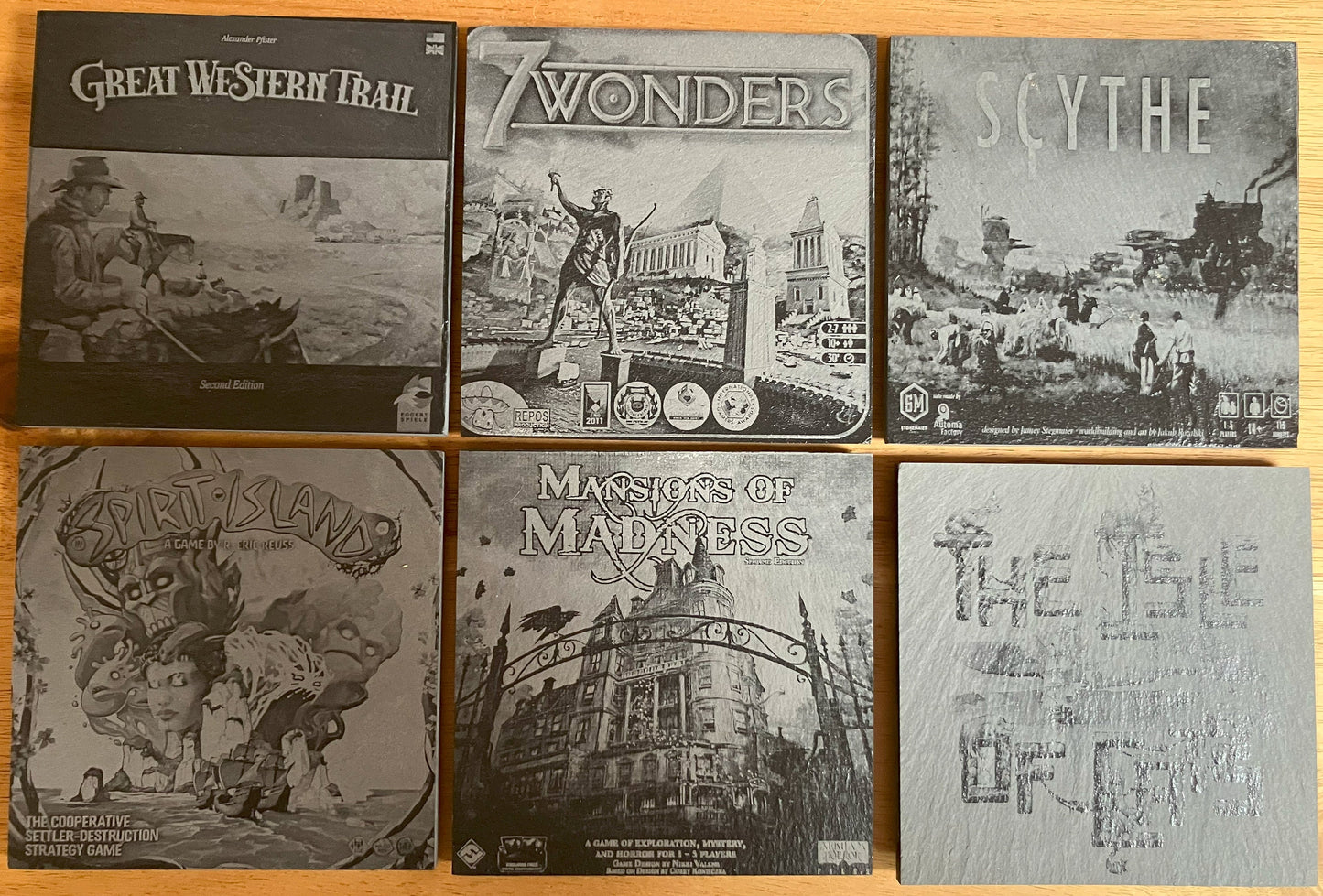 Boardgame inspired slate coasters, Any Game you choose