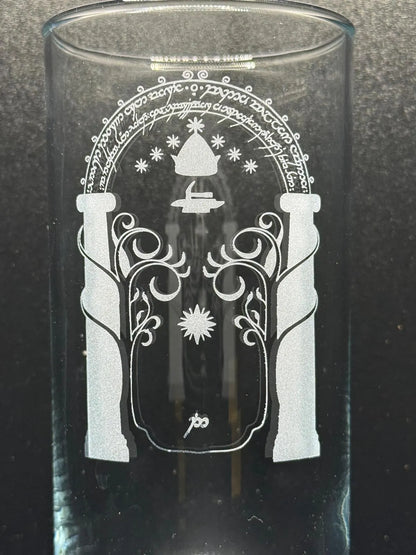 Engraved LotR inspired highball glass - choose from 7 designs