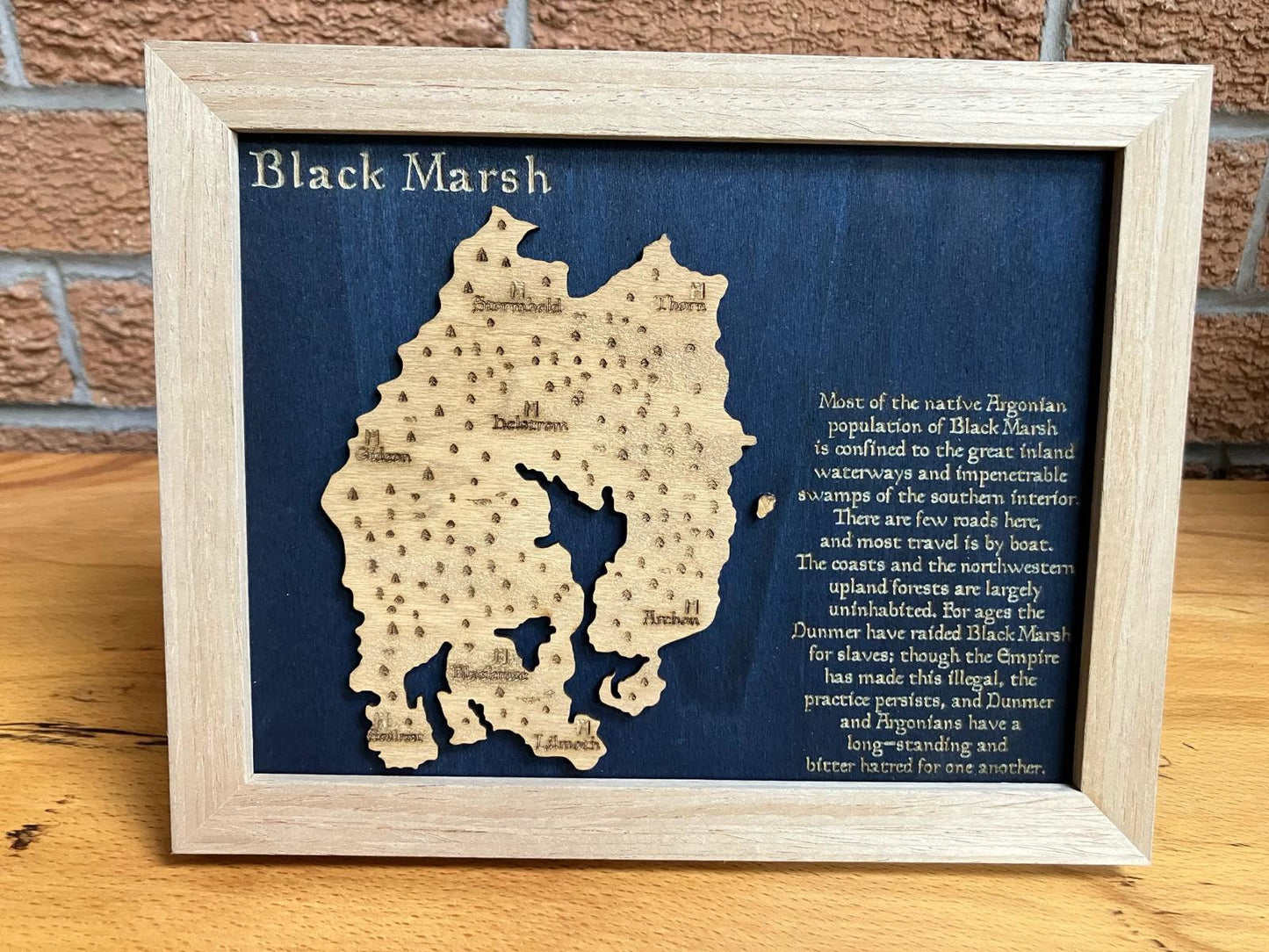 Black Marsh - Tamriel  - Elder Scrolls 3D Relief Map Wooden Art Picture