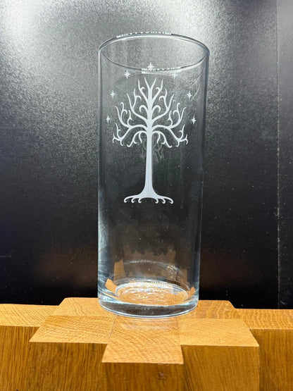 Engraved LotR inspired highball glass - choose from 7 designs