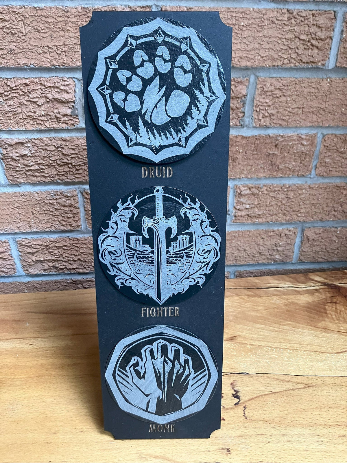 DnD Character Class Slate Coaster, 12 Designs, another view
