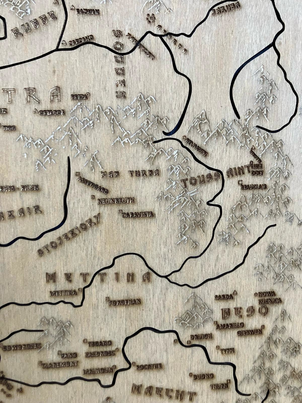 The Witcher Relief Map Wooden Art Picture