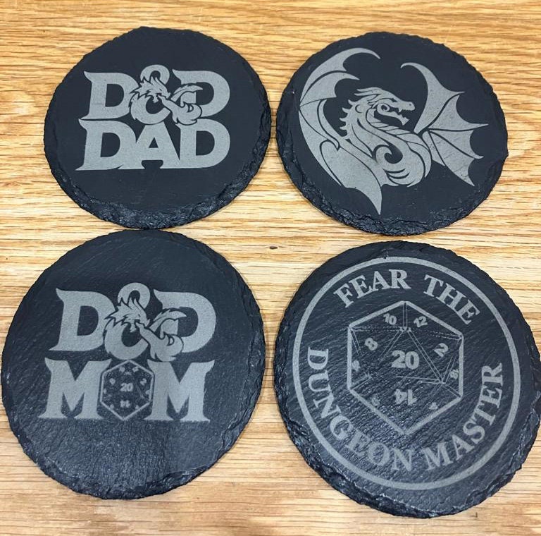Dungeons and Dragons themed Slate Coasters 24 Options