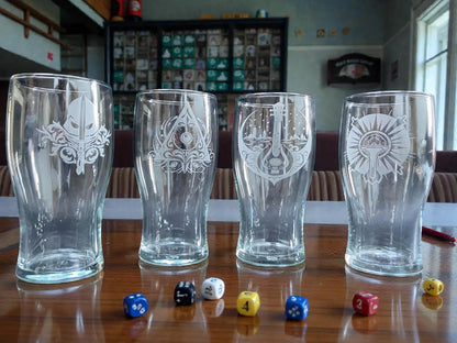 Engraved DnD Character  Pint Glasses choose from 12 designs