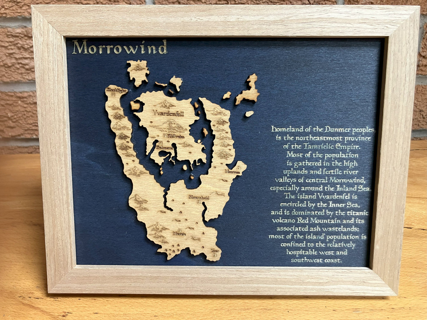 Morrowind - Tamriel  - Elder Scrolls 3D Relief Map Wooden Art Picture