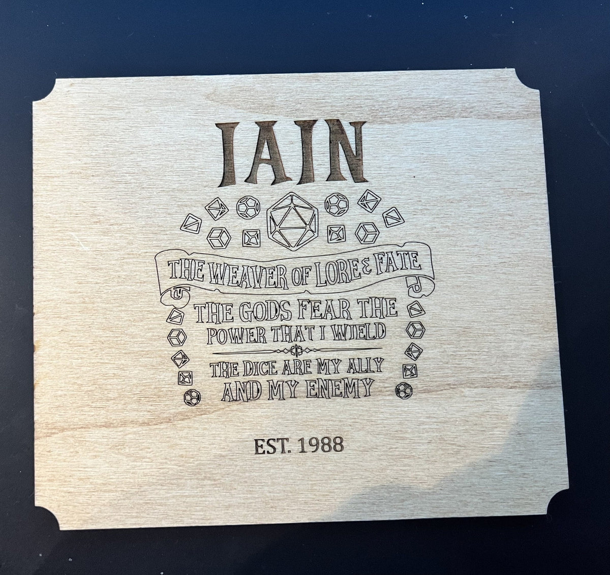 Roll for Initiative Tracker Board, Personalised, another view