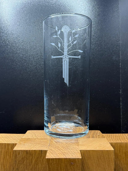 Engraved LotR inspired highball glass - choose from 7 designs