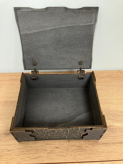 Wooden Dragon eye Box with wooden hinges