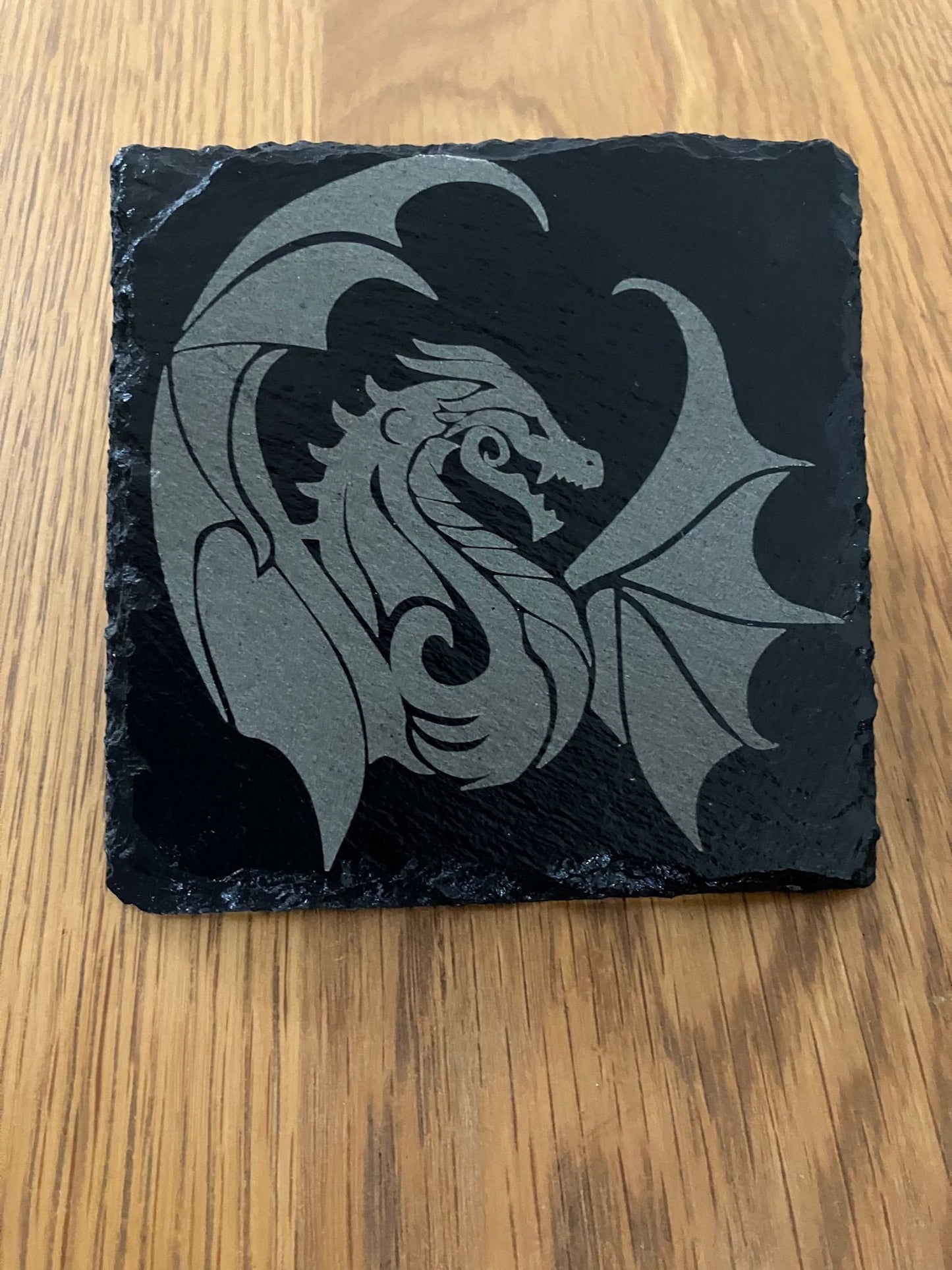 Set of 6 with Stand - DnD inspired slate coasters - 100mm x 100mm