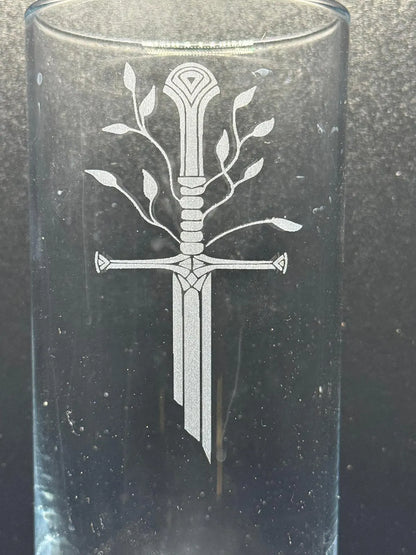 Engraved LotR inspired highball glass - choose from 7 designs