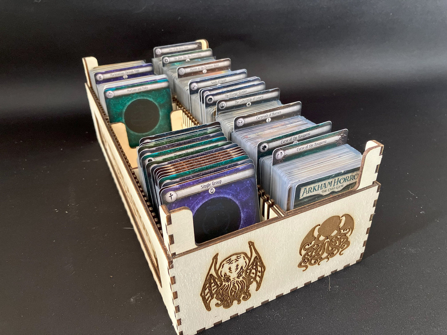 Arkham Horror "The Card Game". Double Storage Box with optional extender (sold separately) - Sleeved