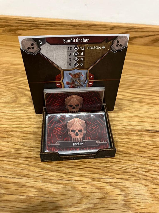 Gloomhaven - Frosthaven - Jaws of the Lion - Wooden - Monster Abilities Deck Holder - Sleeved