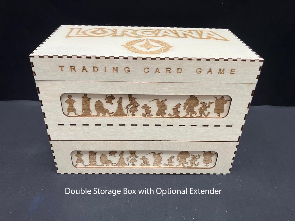 Lorcana - Double Storage Box with optional extender (sold separately) - Sleeved - personalisation options available.