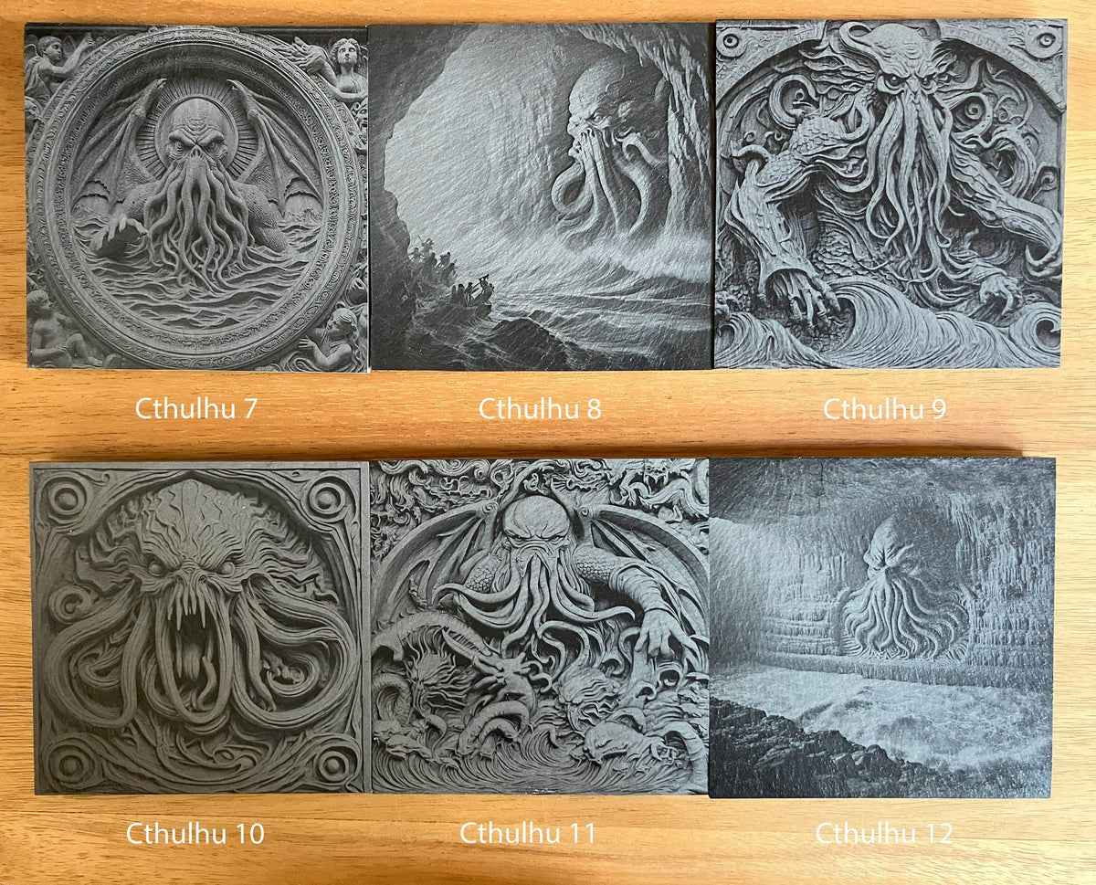 Cthulhu 3D Effect Slate Coaster, another view