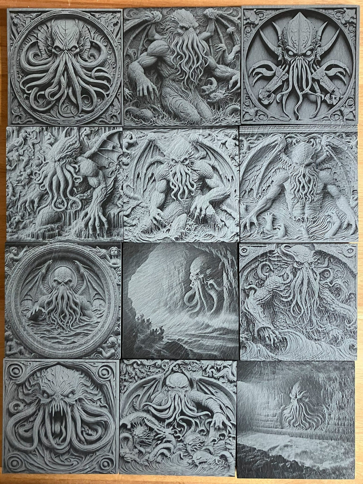 Cthulhu 3D Effect Slate Coaster, another view
