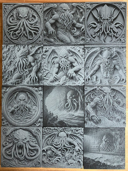 Cthulhu 3D Effect Slate Coaster, another view