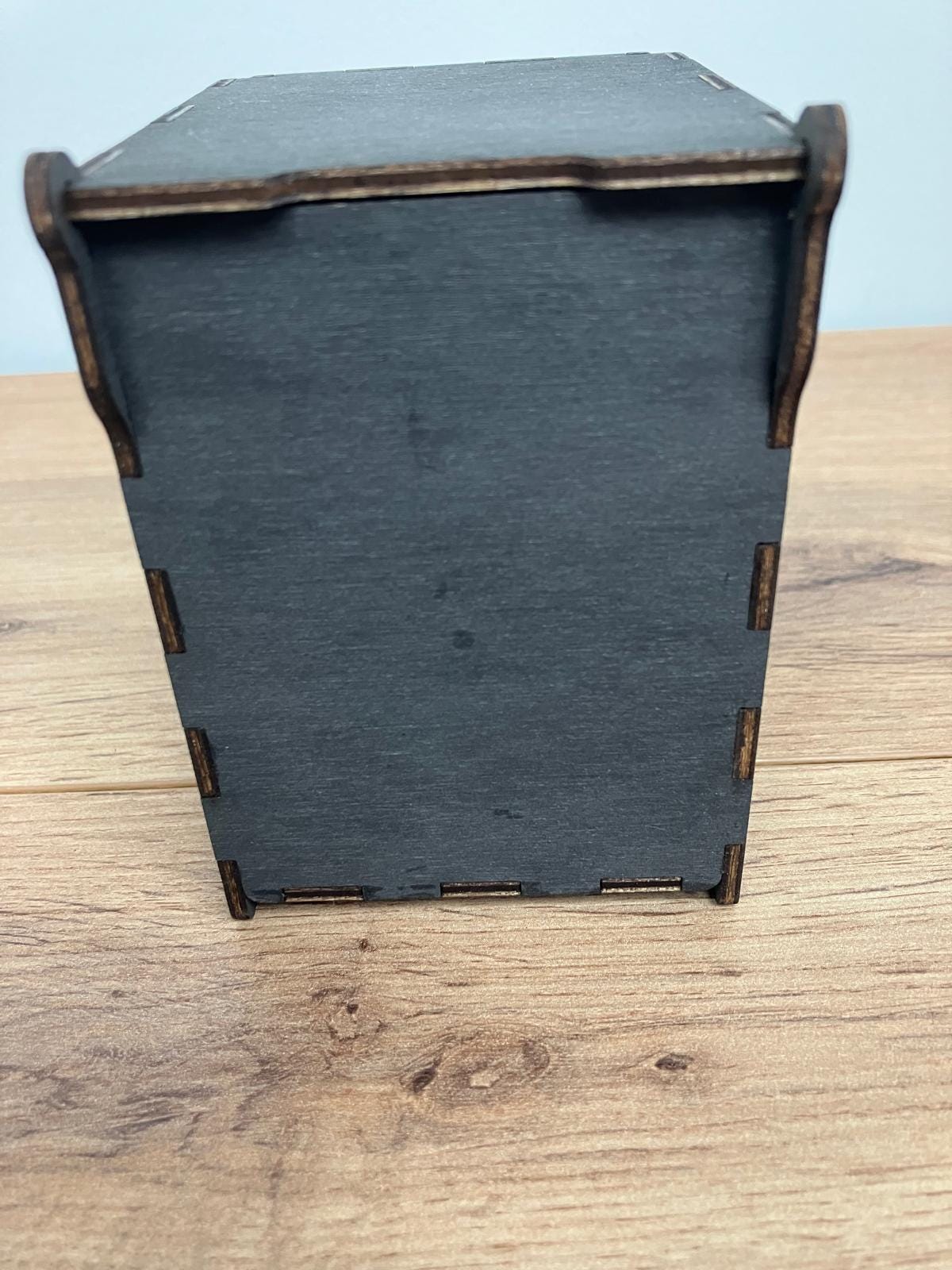 Wooden Deck Box with integrated wooden hinges