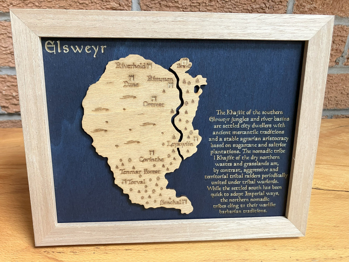 Elsweyr - Tamriel  - Elder Scrolls 3D Relief Map Wooden Art Picture