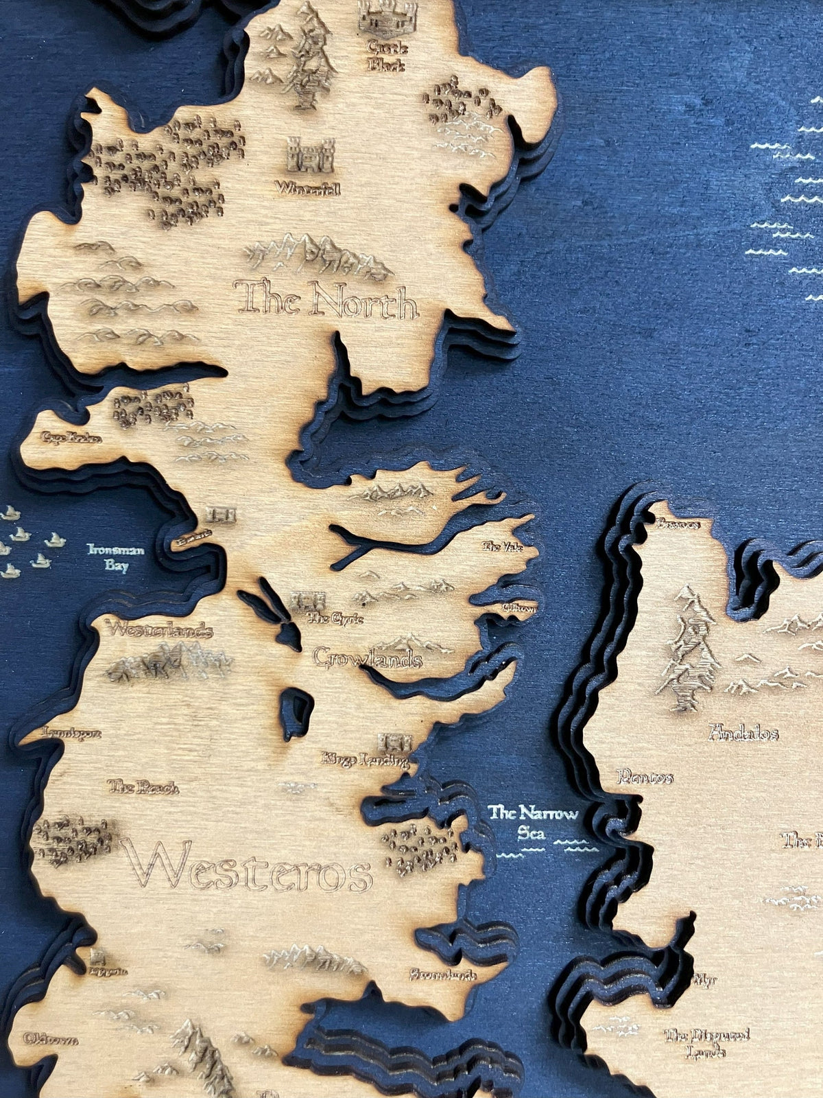 Game of Thrones 3D Wooden Relief Map, another view