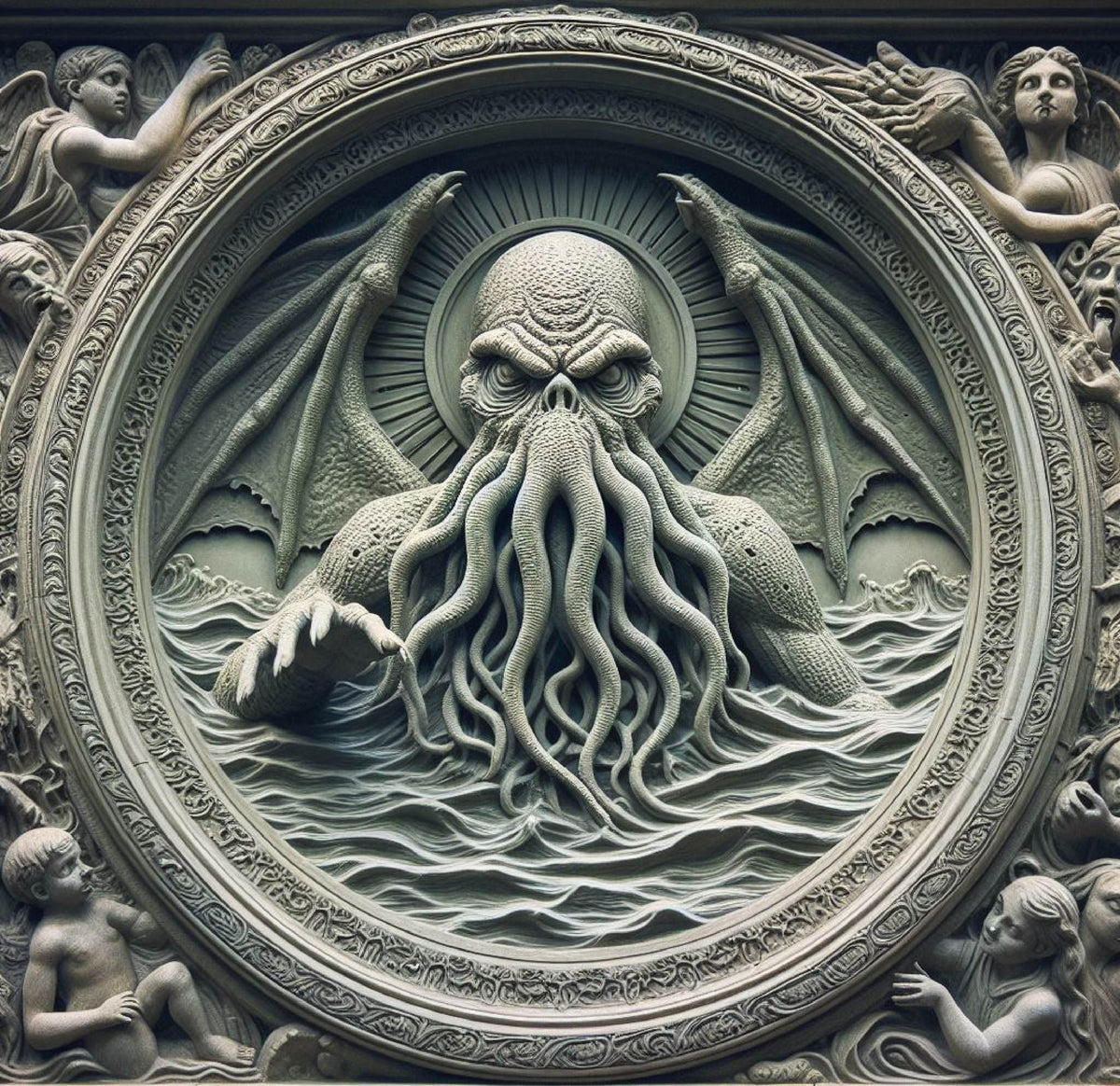 Cthulhu 3D Effect Slate Coaster, another view