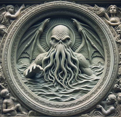 Cthulhu 3D Effect Slate Coaster, another view