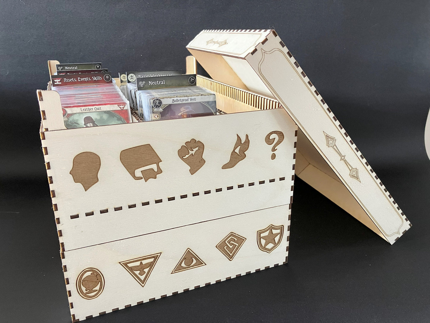 Arkham Horror "The Card Game". Triple Storage Box with optional extender (sold separately) - Sleeved - personalisation options available.