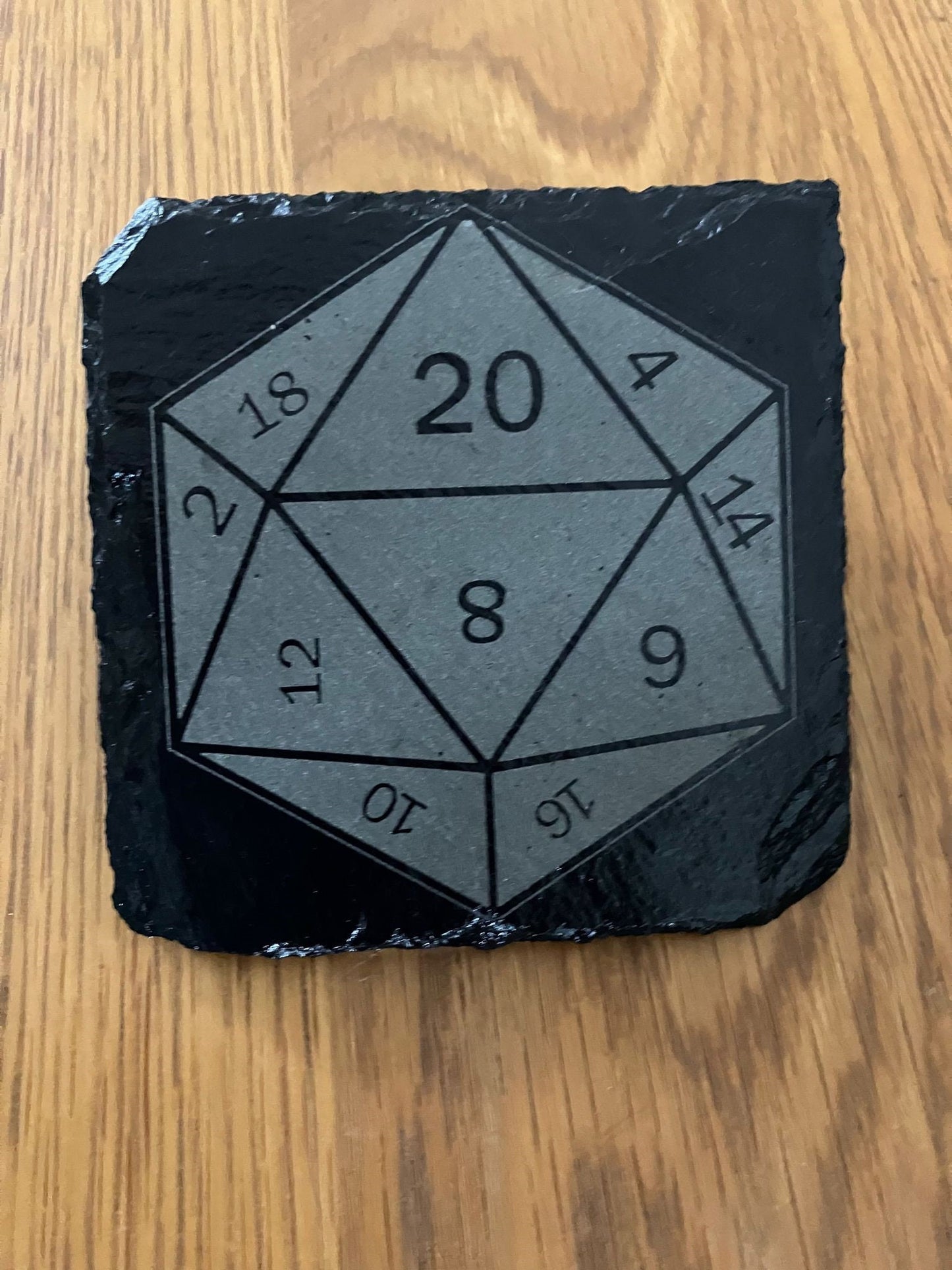 Set of 6 with Stand - DnD inspired slate coasters - 100mm x 100mm