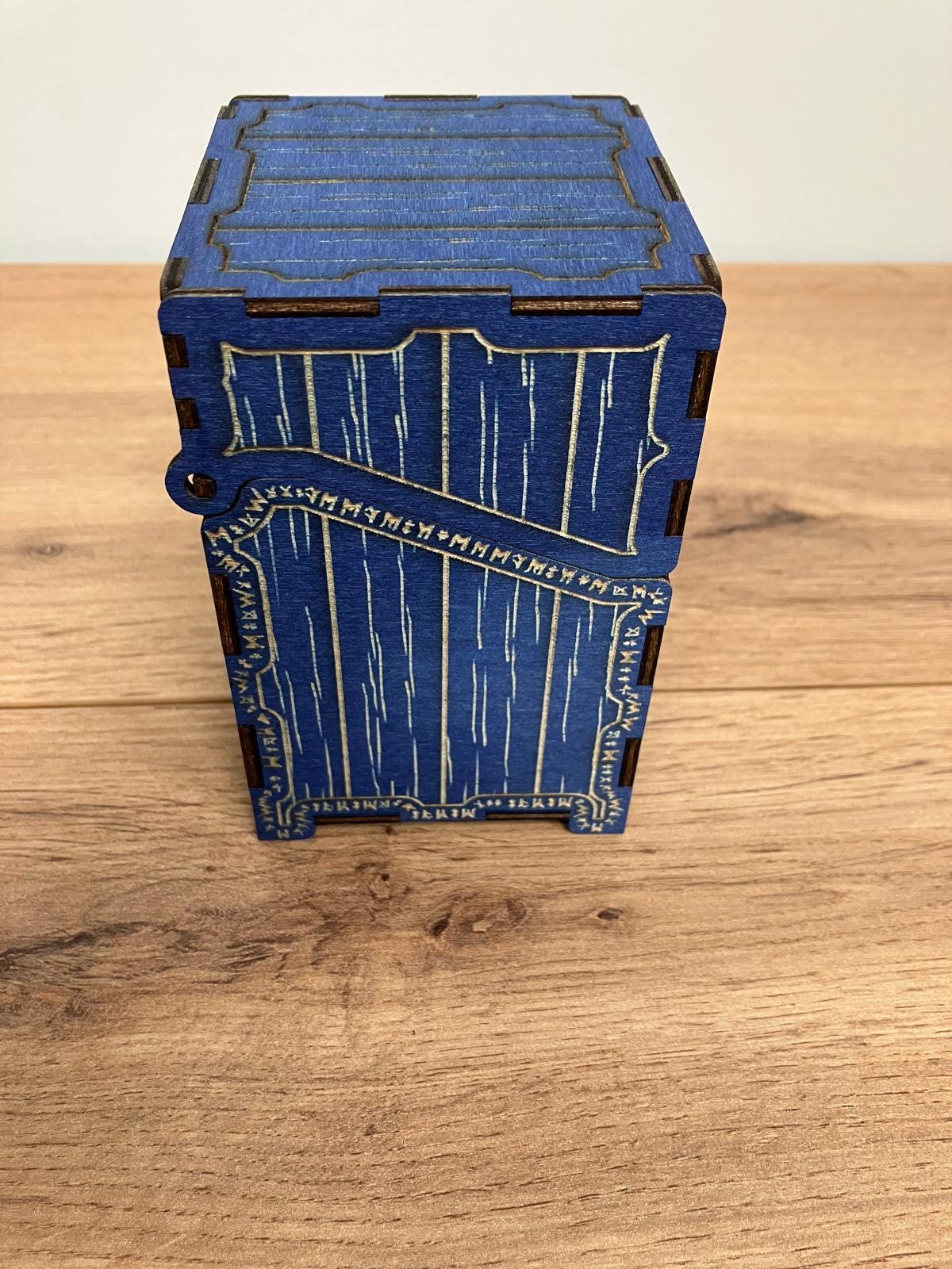 Wooden Box with clasp and integrated hinge