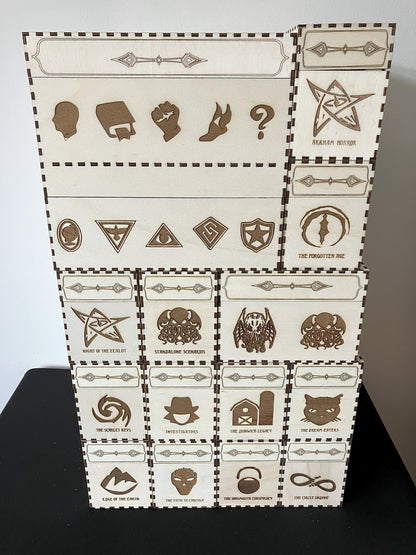 Arkham Horror "The Card Game". Triple Storage Box with optional extender (sold separately) - Sleeved - personalisation options available.