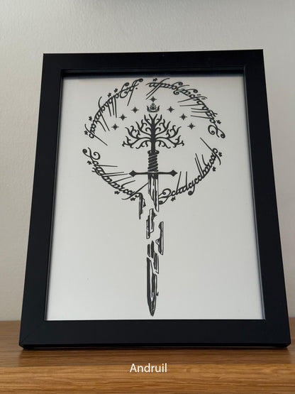 Lord of the Rings themed - Engraved acrylic pictures