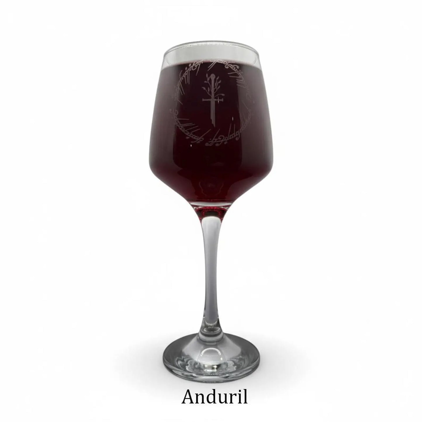 Personalised - Engraved LotR inspired Wine glass - choose from 6 designs