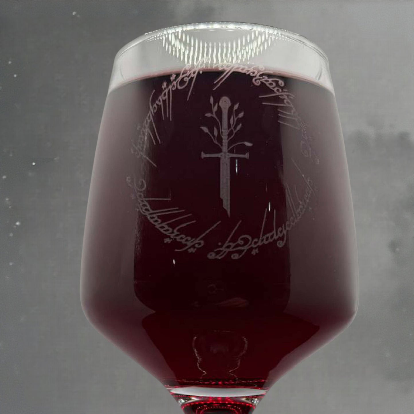 Personalised - Engraved LotR inspired Wine glass - choose from 6 designs