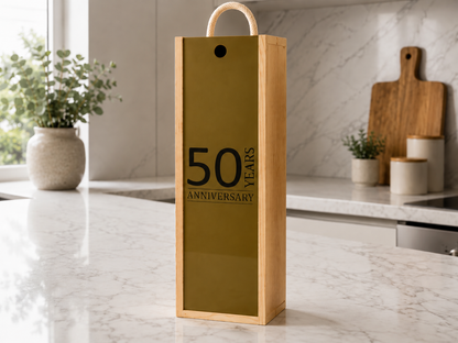 Personalised Wine Box Anniversary Celebration Custom Laser Engraved
