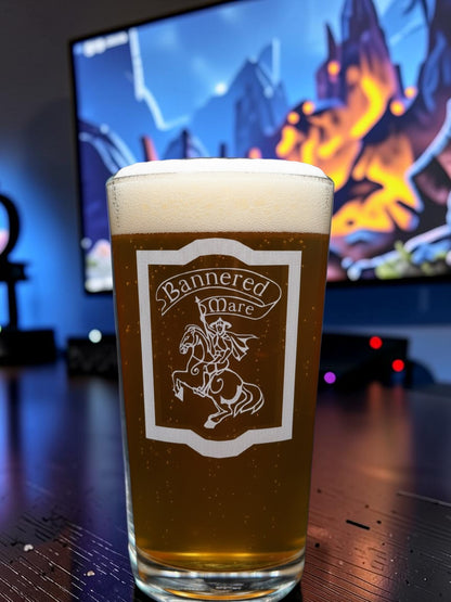 Bannered Mare Inn - Elder Scrolls Themed - Engraved Pint Glass - Presentation Box