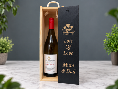 Personalised Wine Box Birthday Party Gift Custom Laser Engraved Gift for Him or Her Milestone 18th 21st 40th 50th