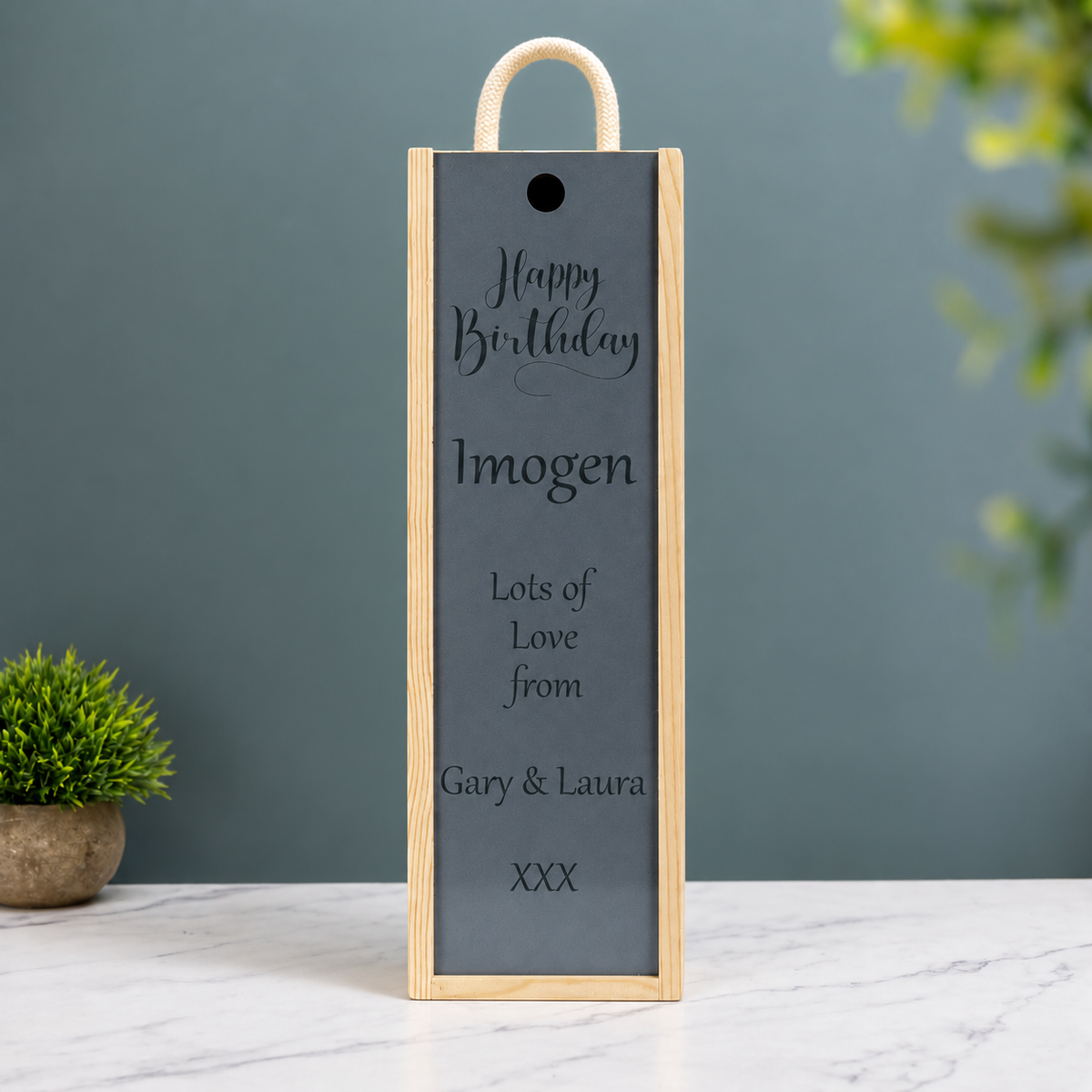 Personalised Wine Box Birthday Party Gift Custom Laser Engraved Gift for Him or Her Milestone 18th 21st 40th 50th