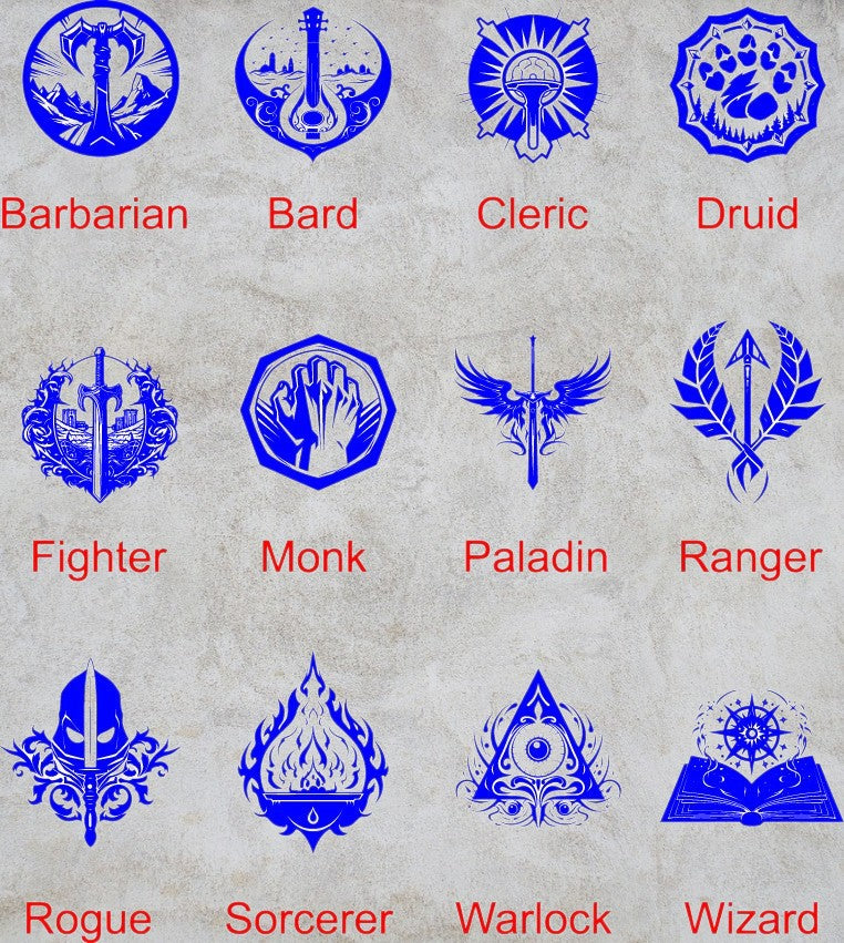 Engraved DnD Character  Pint Glasses choose from 12 designs