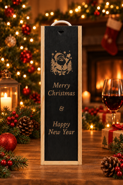 Personalised Wine Box Christmas Gift Thank You Custom Laser Engraved
