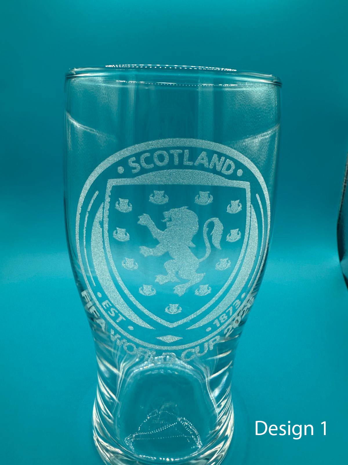 Scotland Football World Cup 2026 engraved pint glass - Choice of 3 designs.